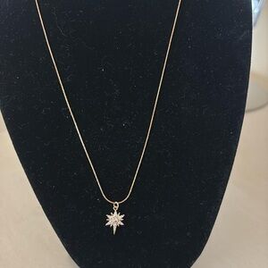 CZ Starburst Charm 18" Necklace